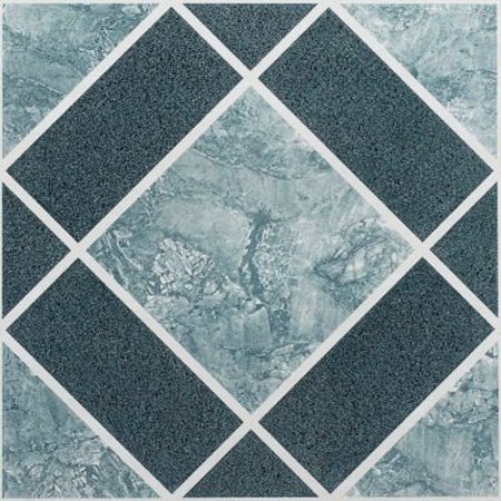 ACHIM IMPORTING CO Achim Nexus Self Adhesive Vinyl Floor Tile 12in x 12in, Light/Dark Blue Diamond Pattern, 20 Pack FTVGM30320